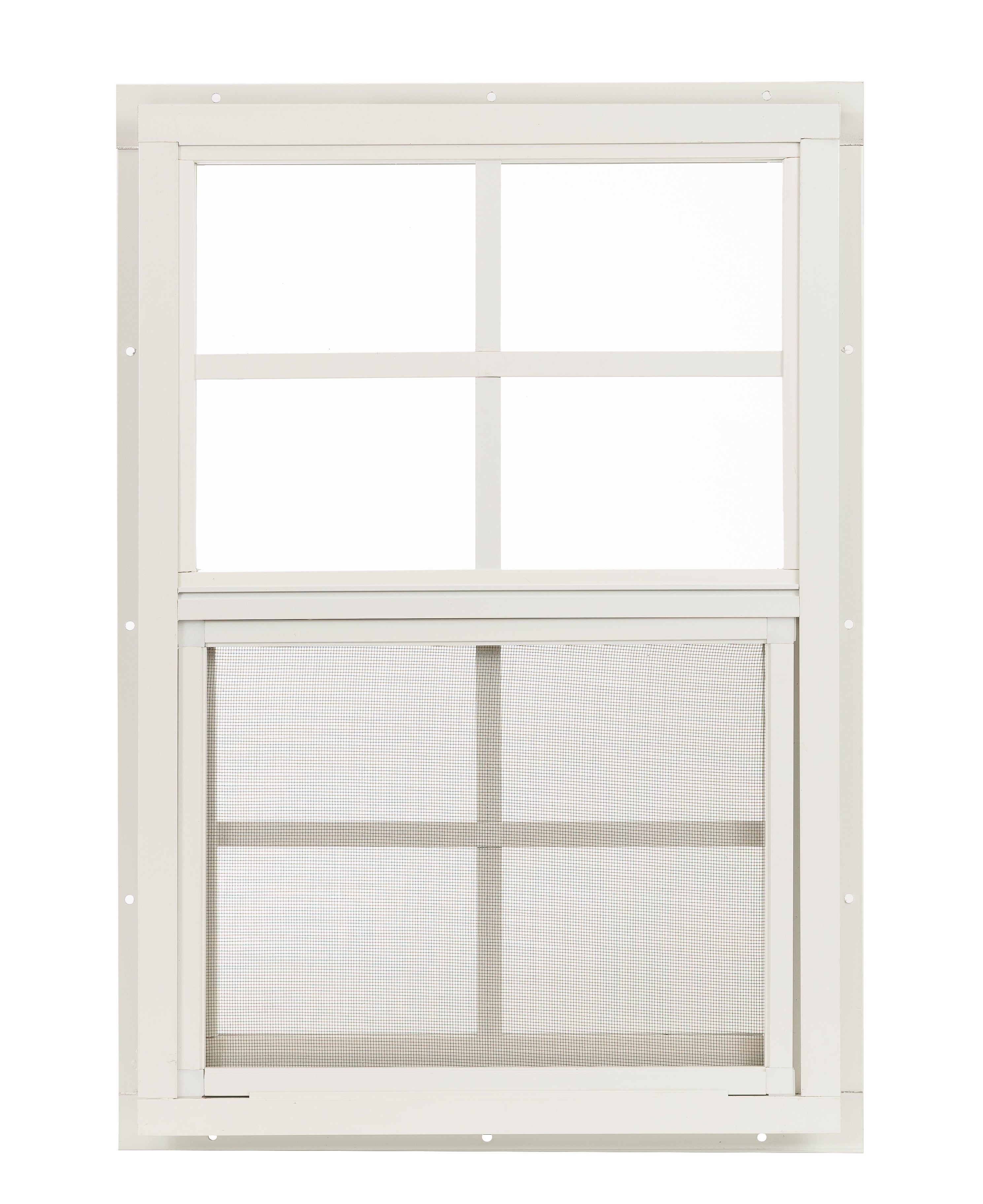 14" W x 21" H Single Hung J-Lap Mount White Window for Sheds, Playhouses, and MORE