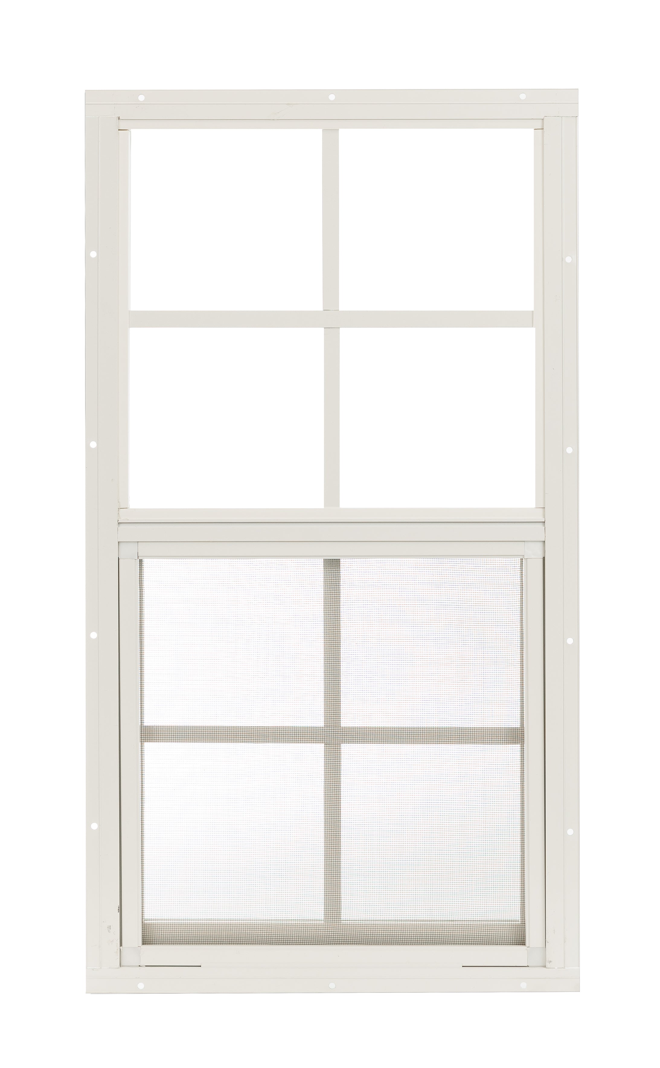 14" W x 27" H Single Hung Flush Mount White Window for Sheds, Playhouses, and MORE