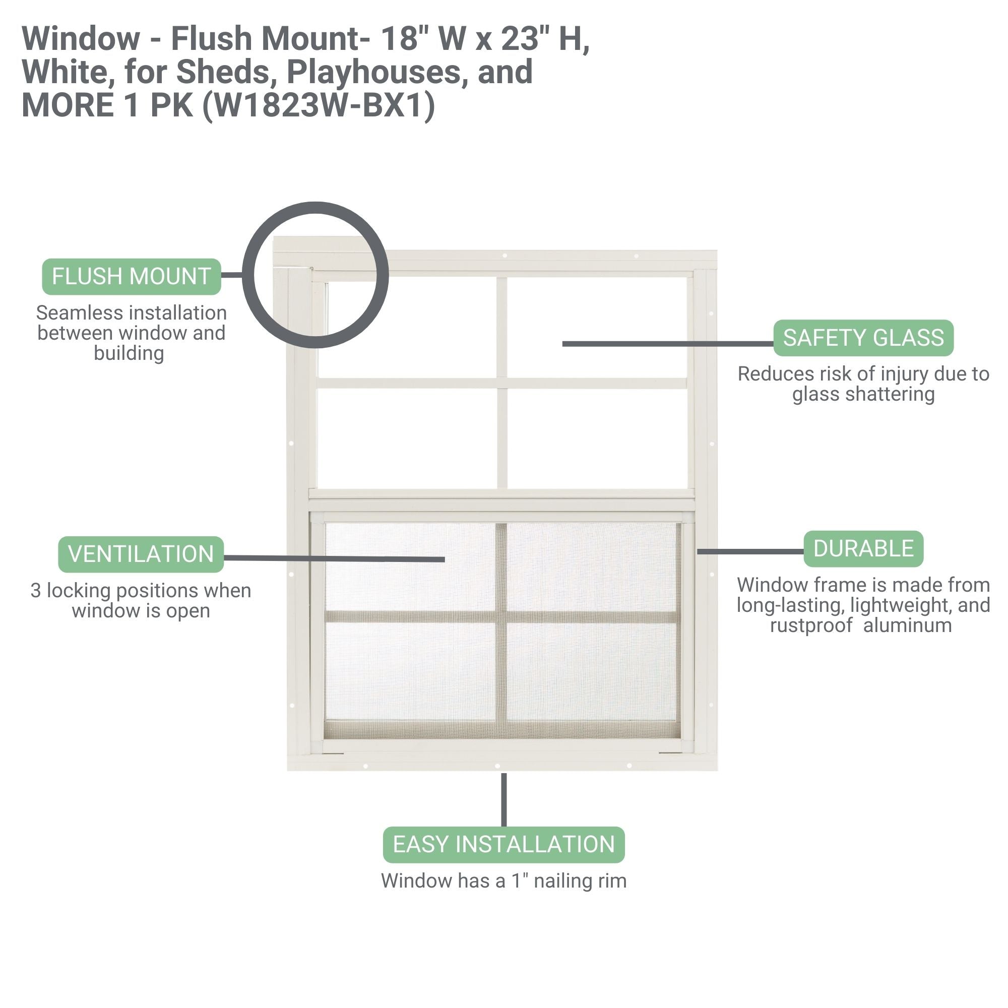 Shed Window/ Barn Window--18 x 23 sold Brown Flush Mount (Brown)