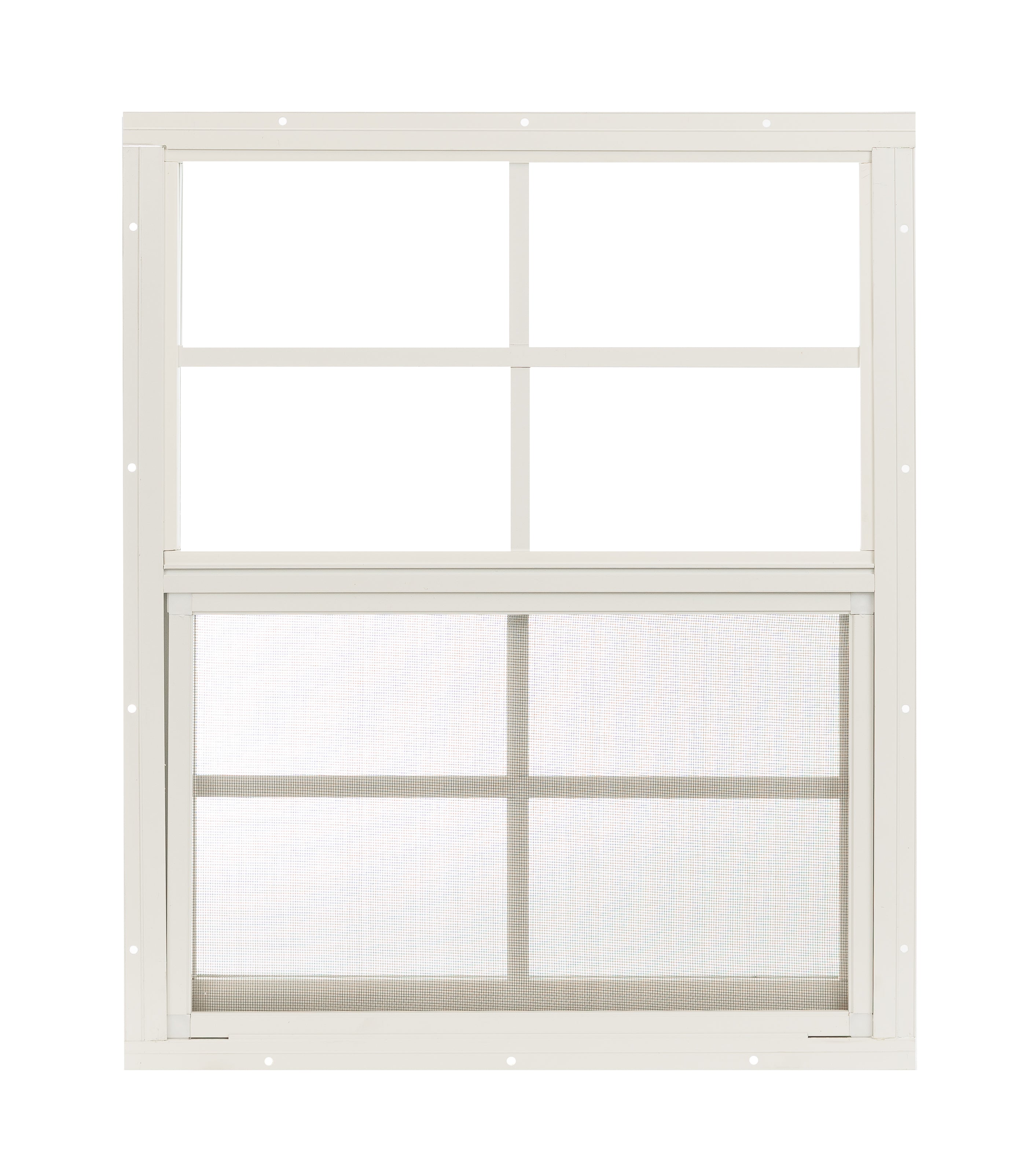 18" W x 23" H Single Hung Flush Mount White Window for Sheds, Playhouses, and MORE