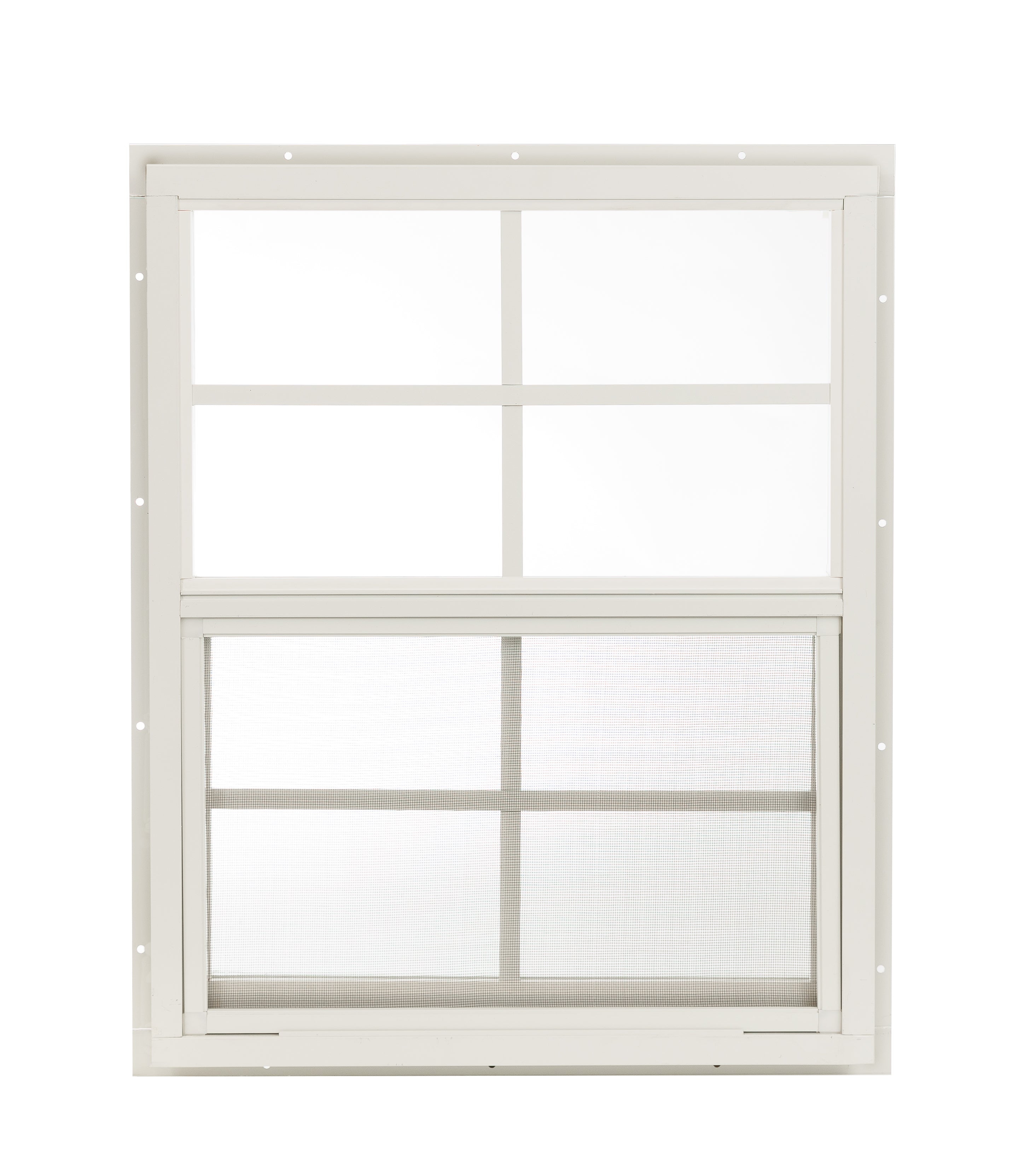 18" W x 23" H Single Hung J-Lap Mount White Window for Sheds, Playhouses, and MORE
