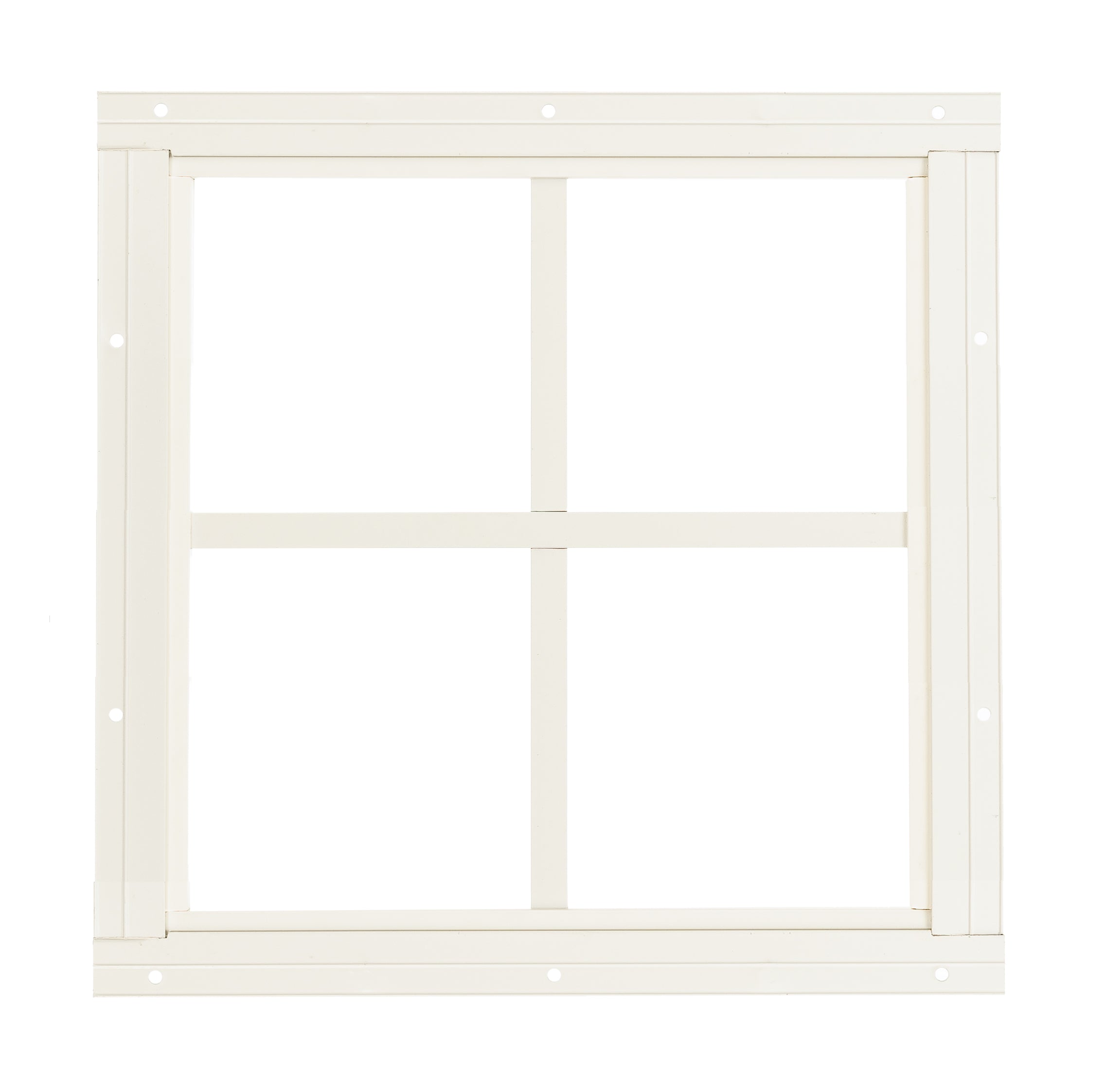 12" W x 12" H Square Gable Flush Mount White Window with for Sheds, Playhouses, and MORE