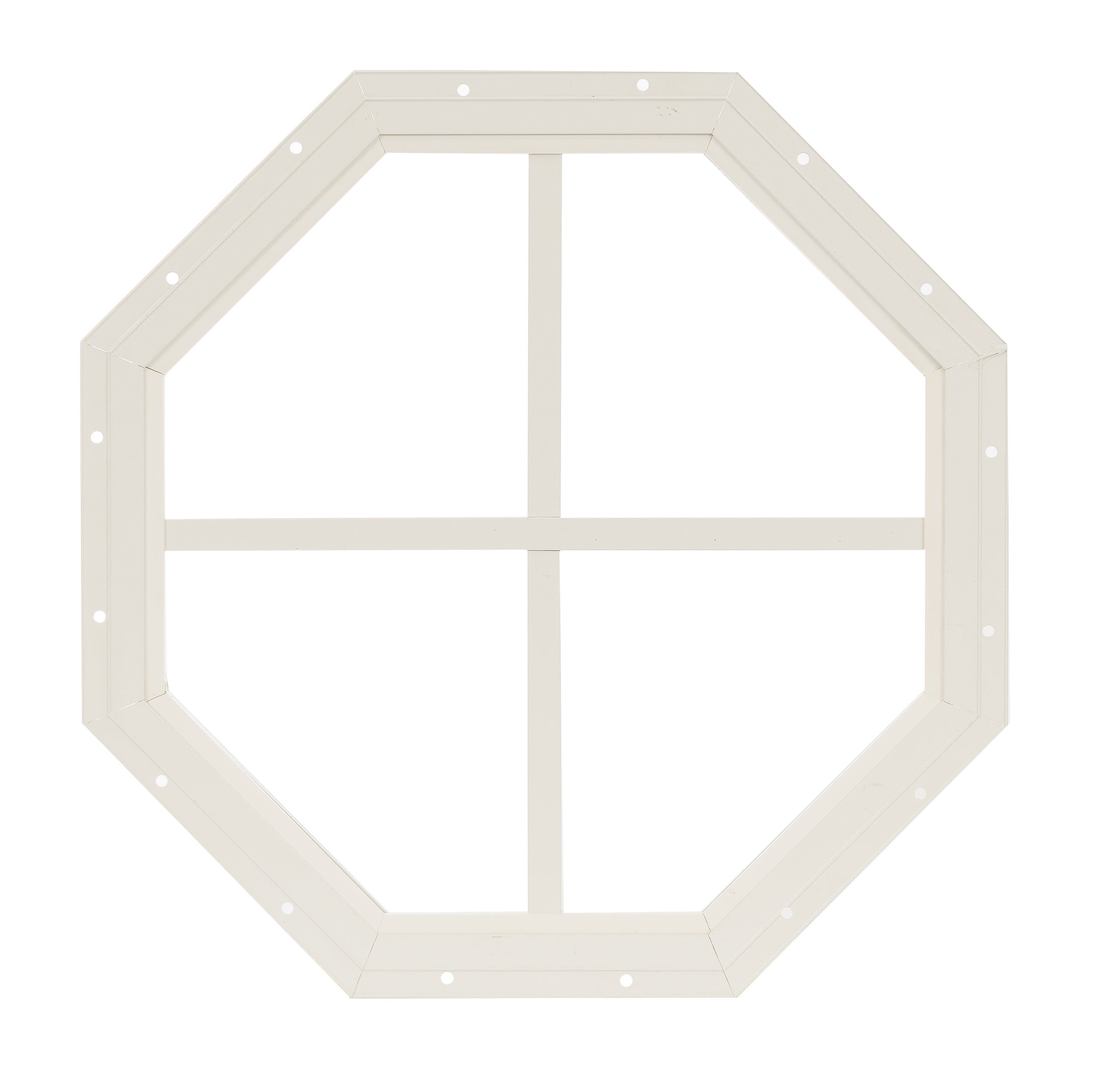 14" Octagon Gable Flush Mount White Window for Sheds, Playhouses, and MORE
