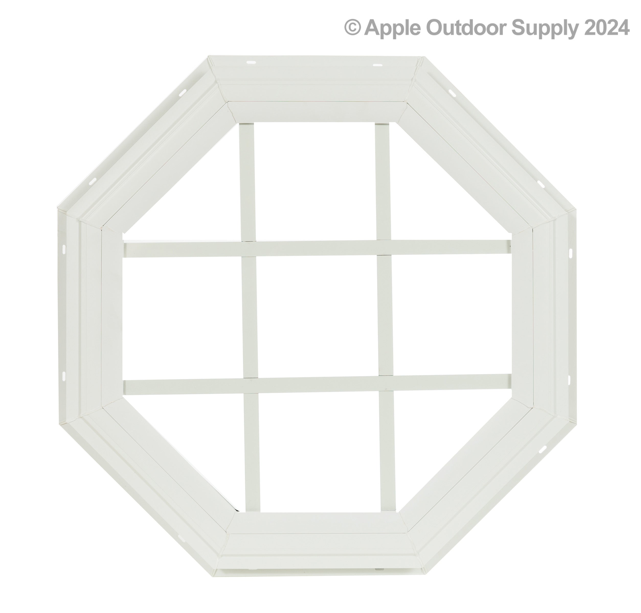 14" Octagon Gable J-Lap Mount PVC Window for Sheds, Playhouses, and MORE