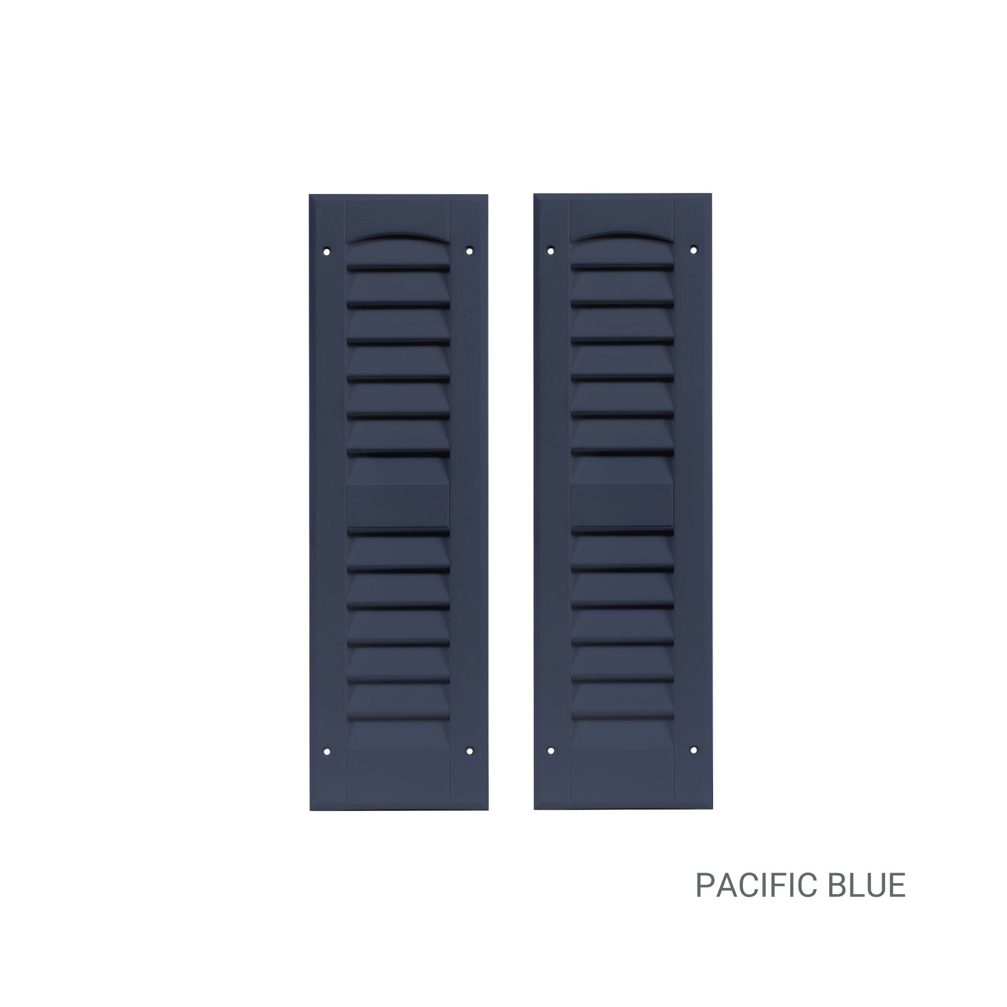 Pair of 6" W x 21" H Louvered Pacific Blue Shutters for Sheds, Playhouses, and MORE