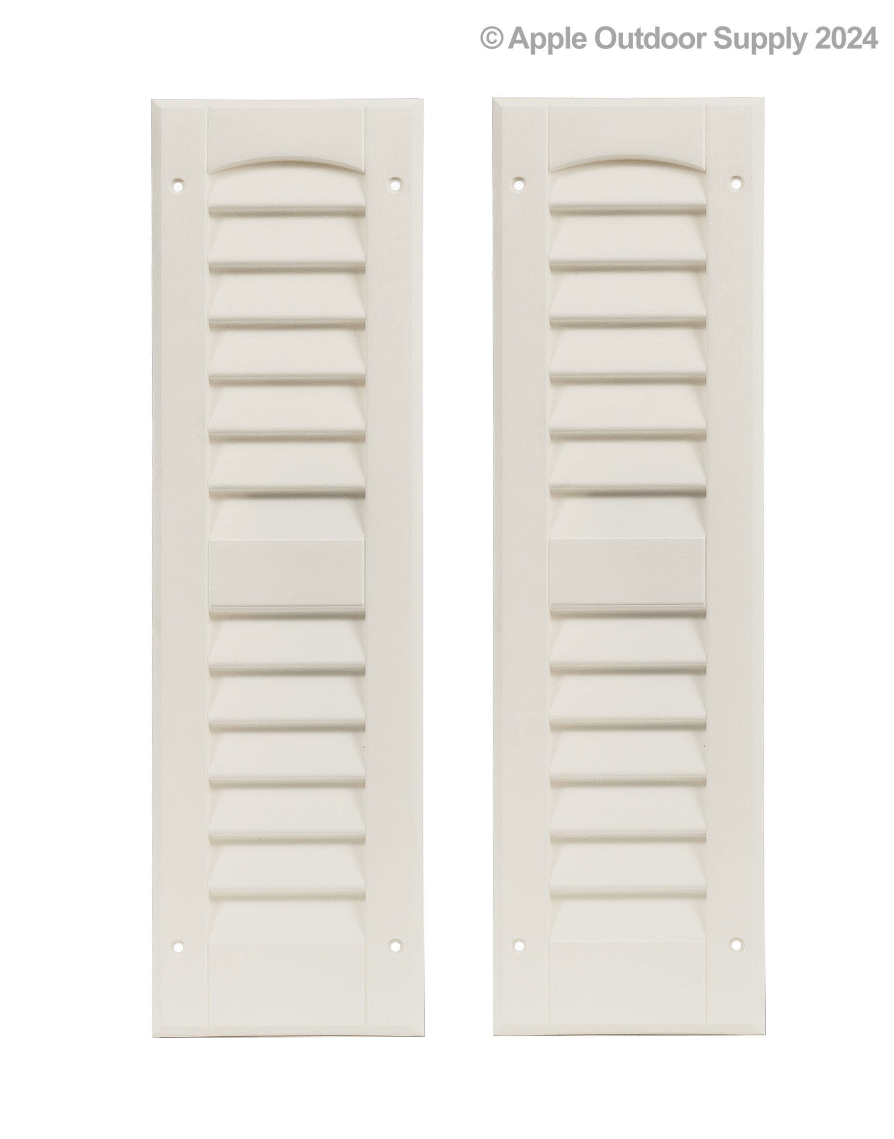 Shutters - 6" W x 21" H Louvered Shutters, Paintable 1 Pair