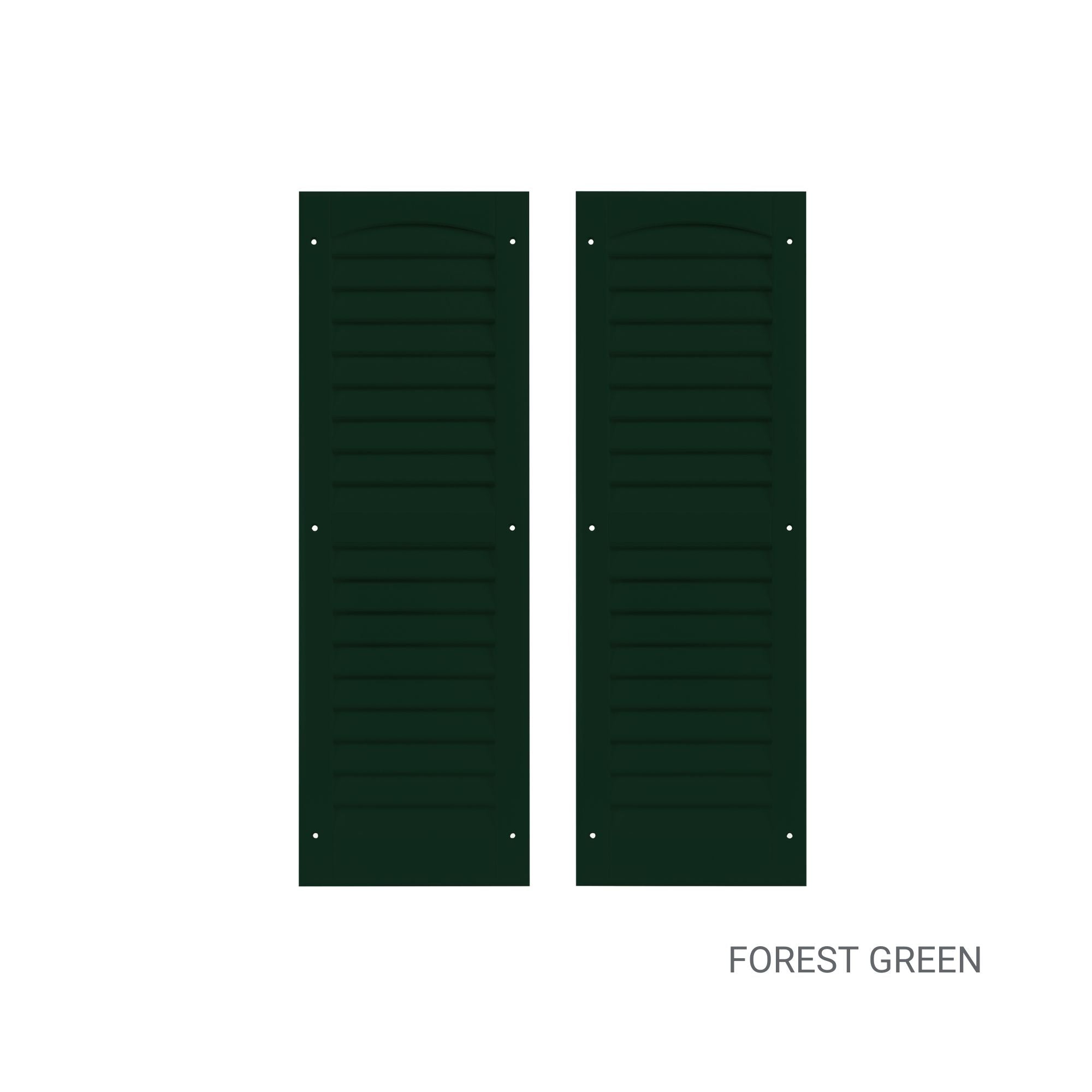 Pair of 9" W x 27" H Louvered Forest Green Shutters for Sheds, Playhouses, and MORE