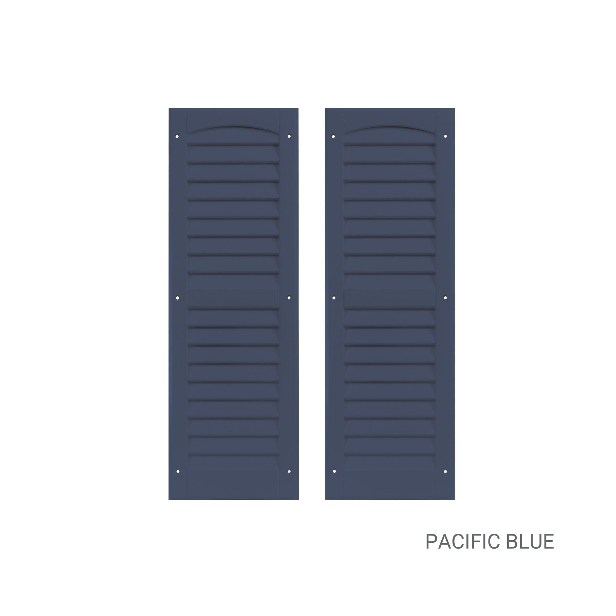 Pair of 9" W x 27" H Louvered Pacific Blue Shutters for Sheds, Playhouses, and MORE