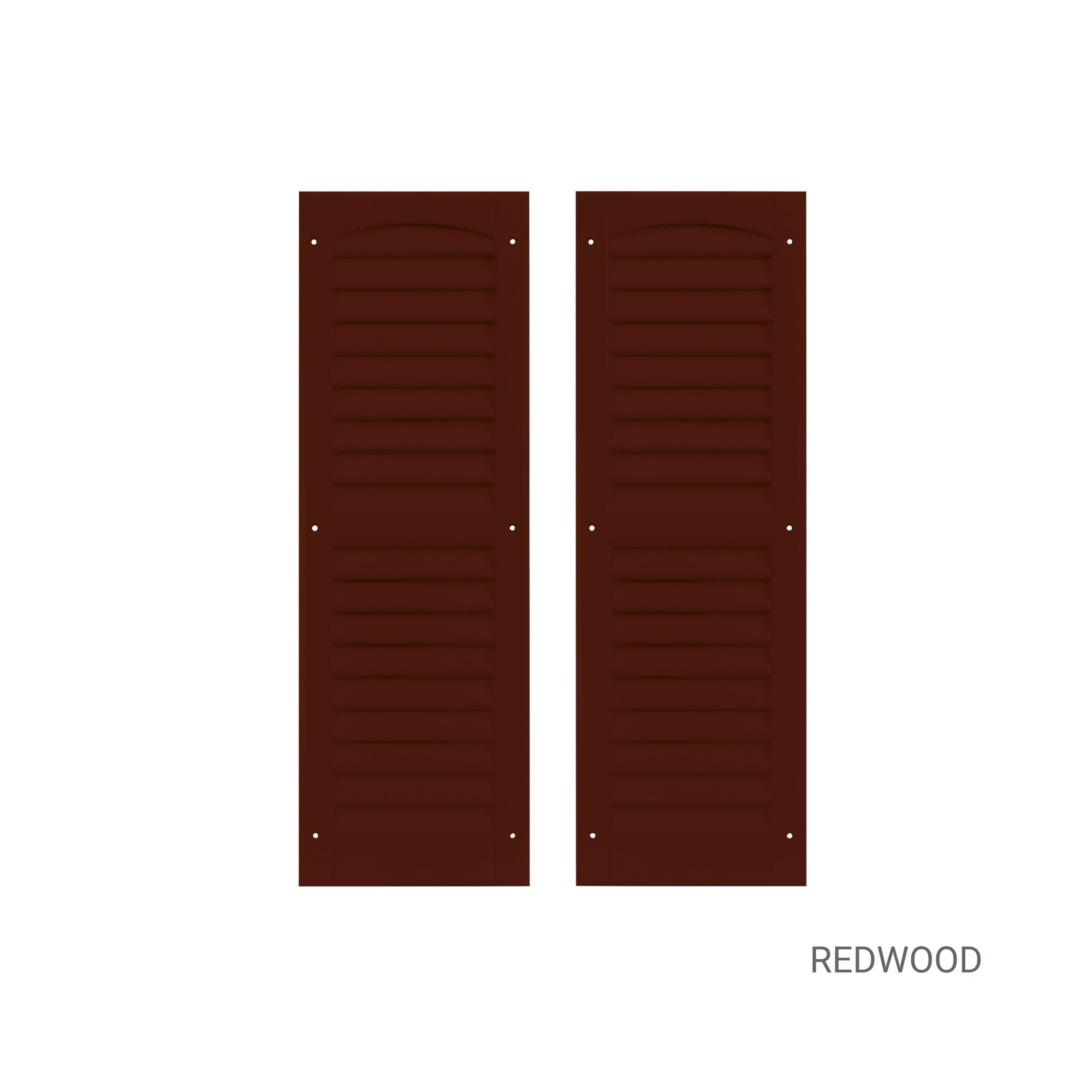 Pair of 9" W x 27" H Louvered Redwood Shutters for Sheds, Playhouses, and MORE