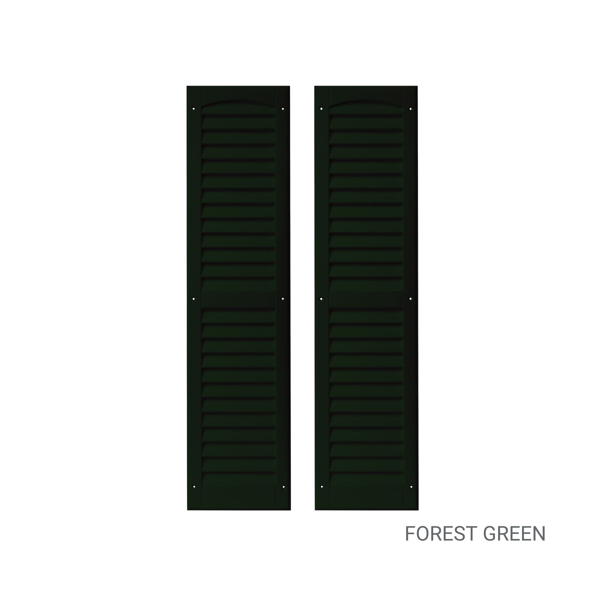 Pair of 9" W x 36" H Louvered Forest Green Shutters for Sheds, Playhouses, and MORE