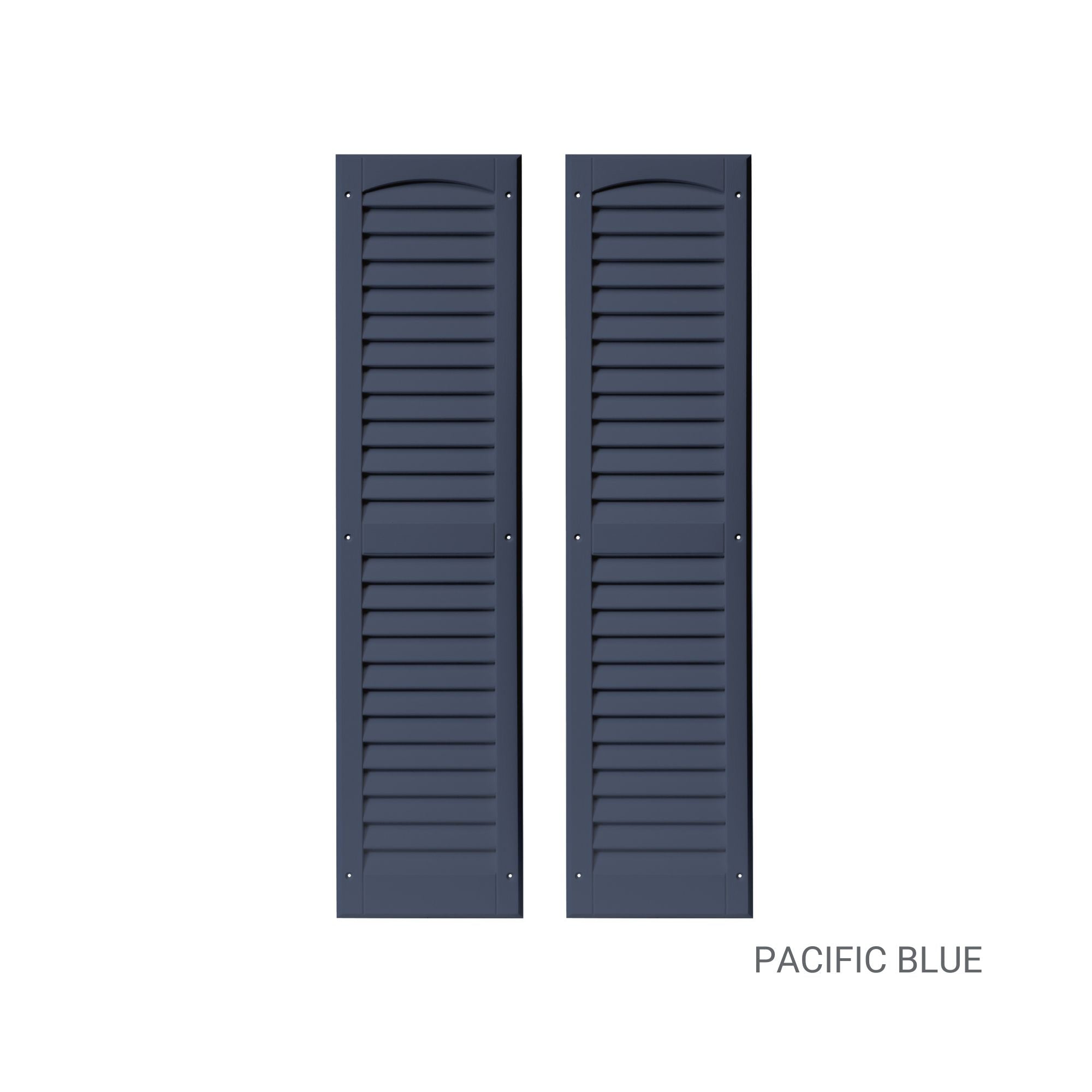 Pair of 9" W x 36" H Louvered Pacific Blue Shutters for Sheds, Playhouses, and MORE
