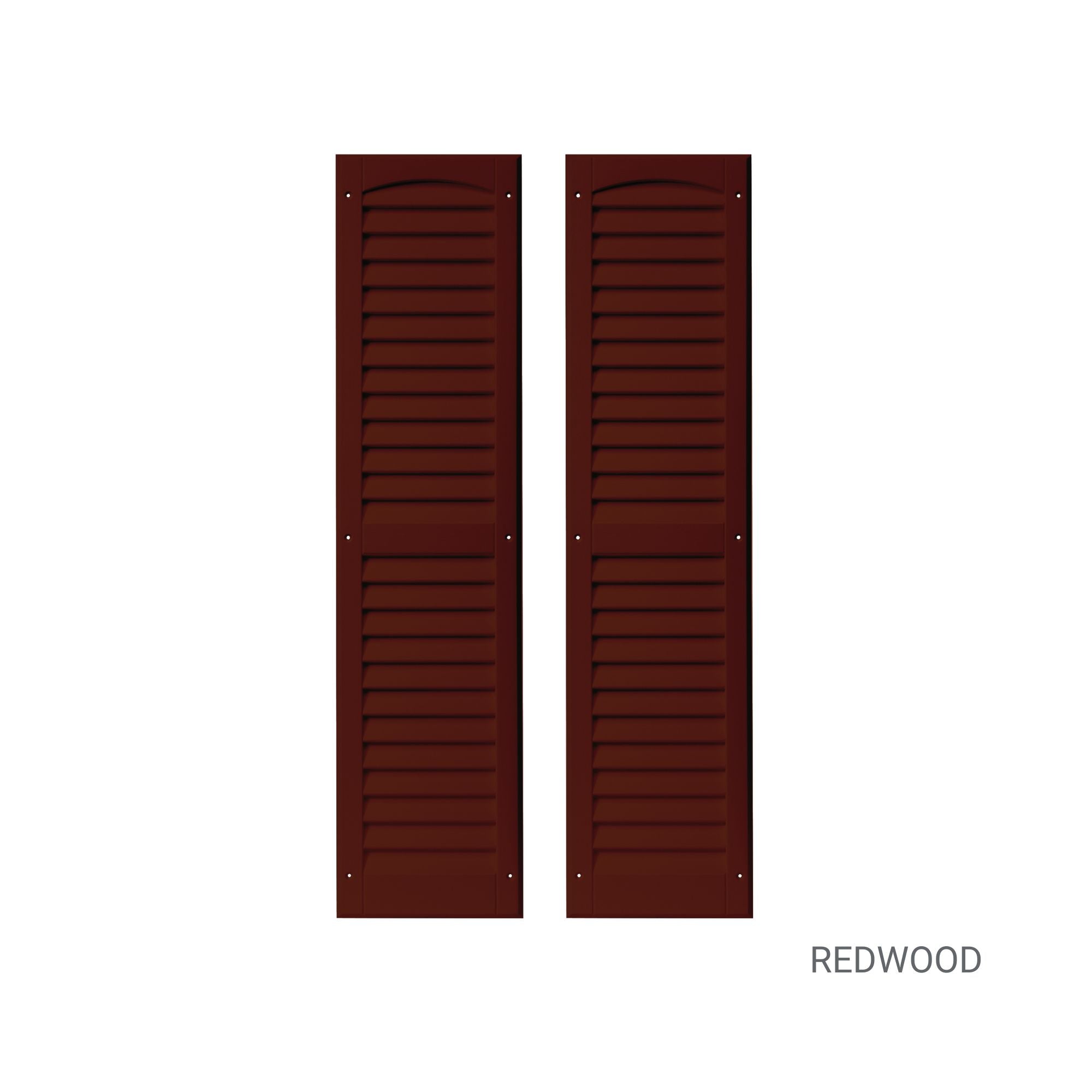 Pair of 9" W x 36" H Louvered Redwood Shutters for Sheds, Playhouses, and MORE