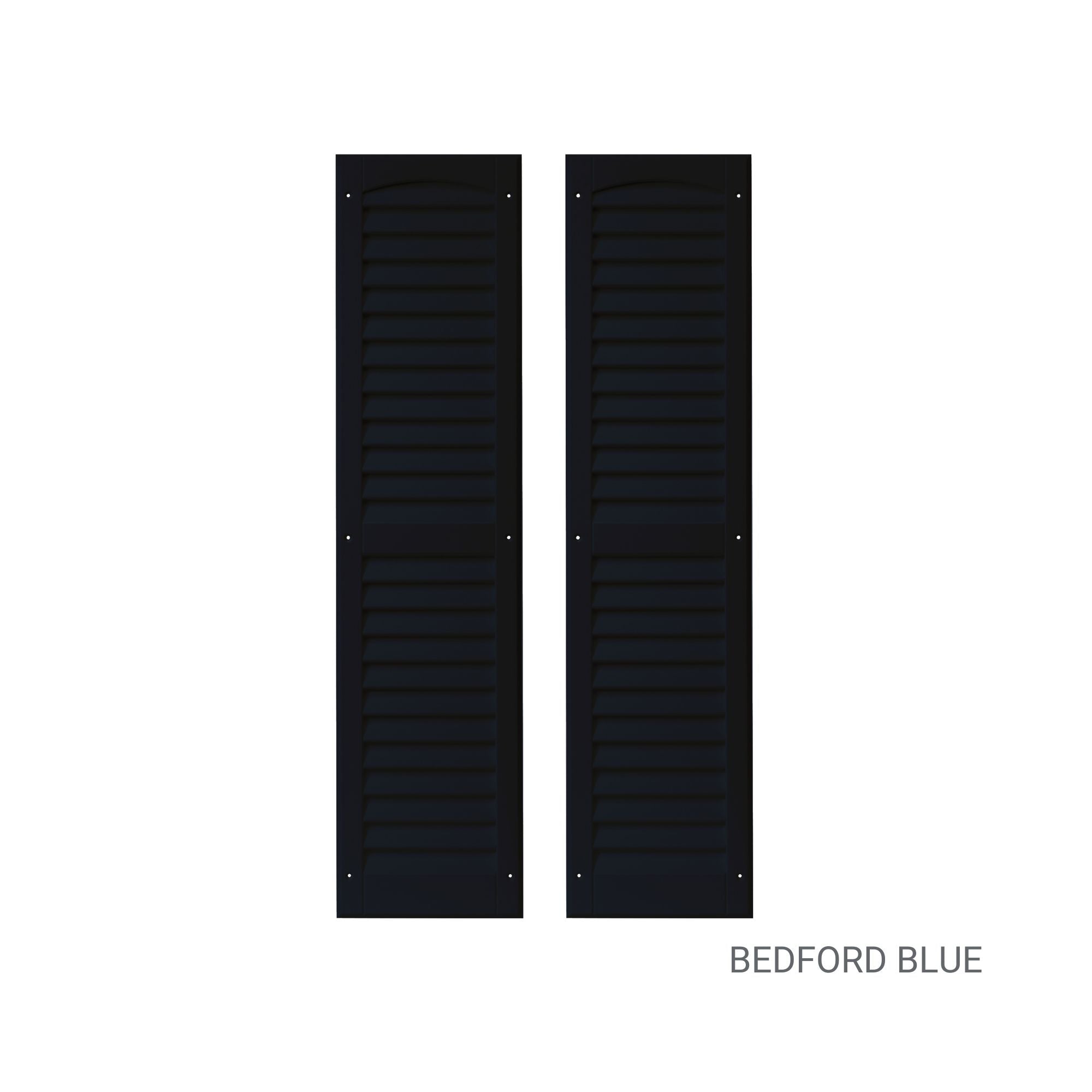 Pair of 9" W x 36" H Louvered Bedford Blue Shutters for Sheds, Playhouses, and MORE