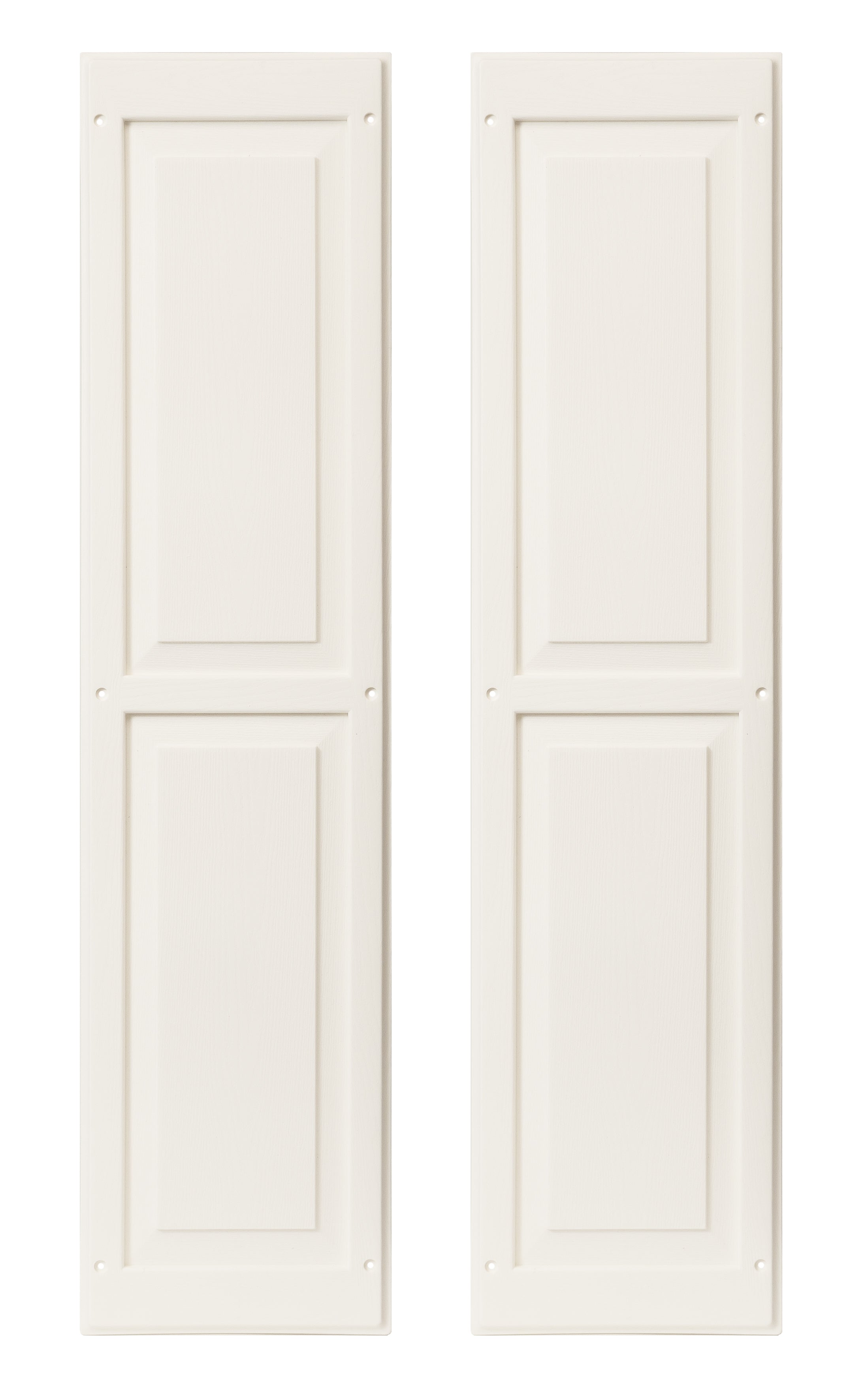Pair of 9" W x 36" H Raised Panel White Shutters for Sheds, Playhouses, and MORE 