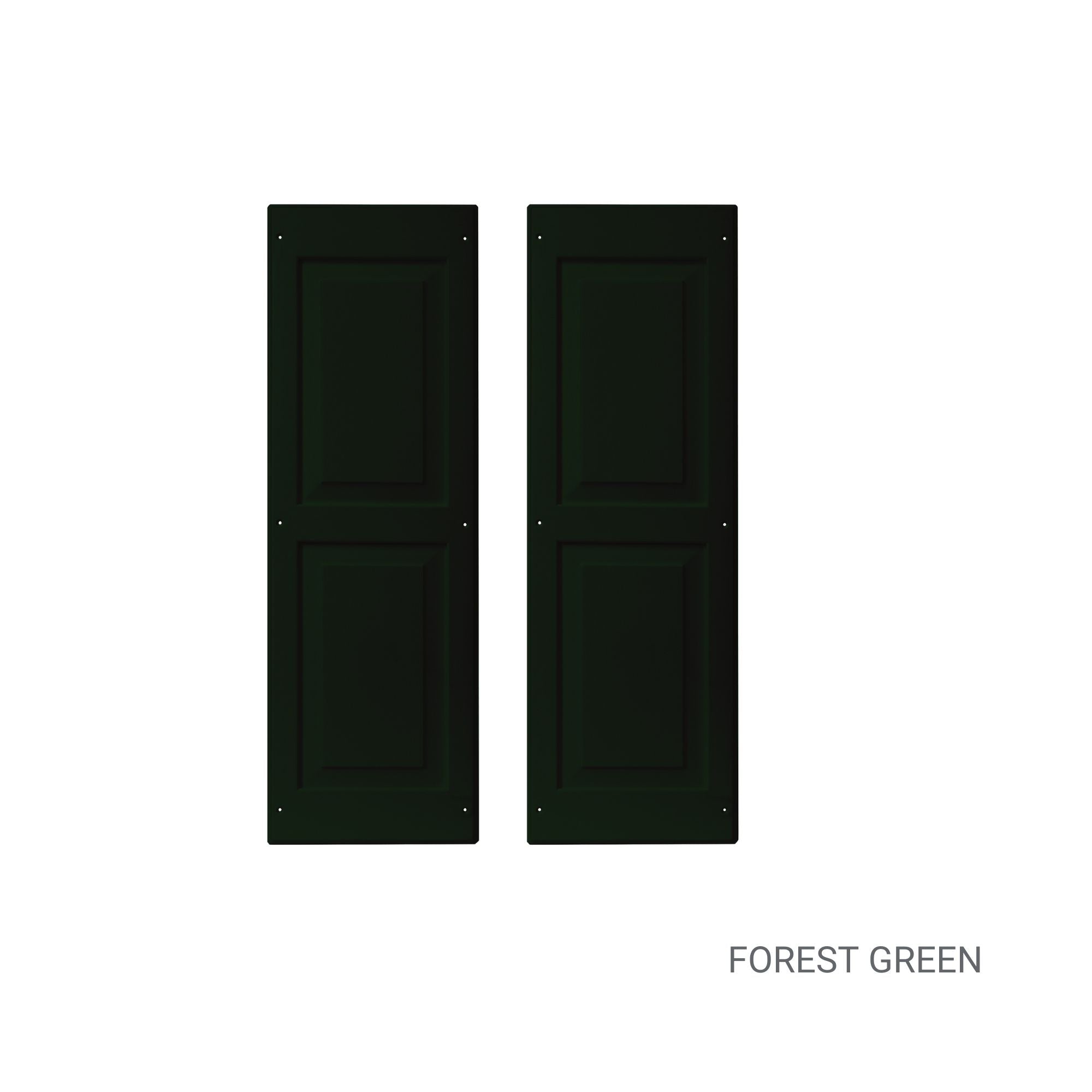 Pair of 12" W x 36" H Raised Panel Forest Green Shutters for Sheds, Playhouses, and MORE