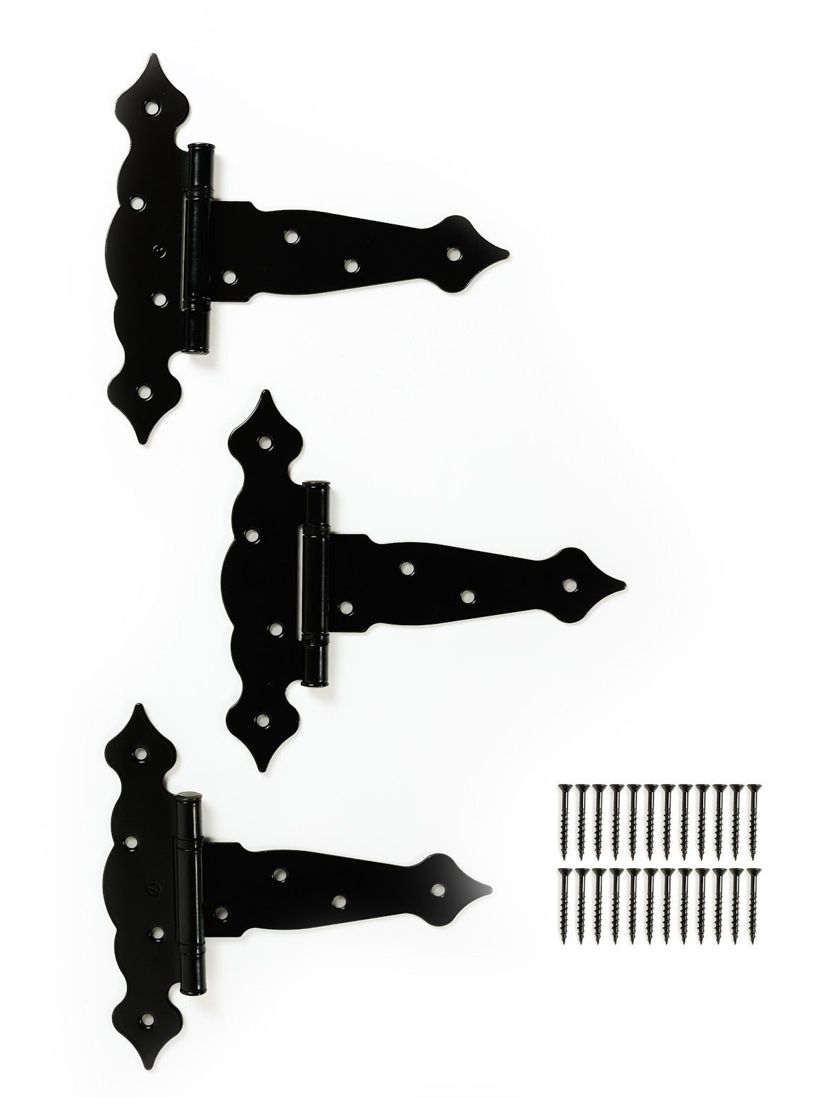 6" Colonial T-Hinge Kit, Black, 3 PCS Parts