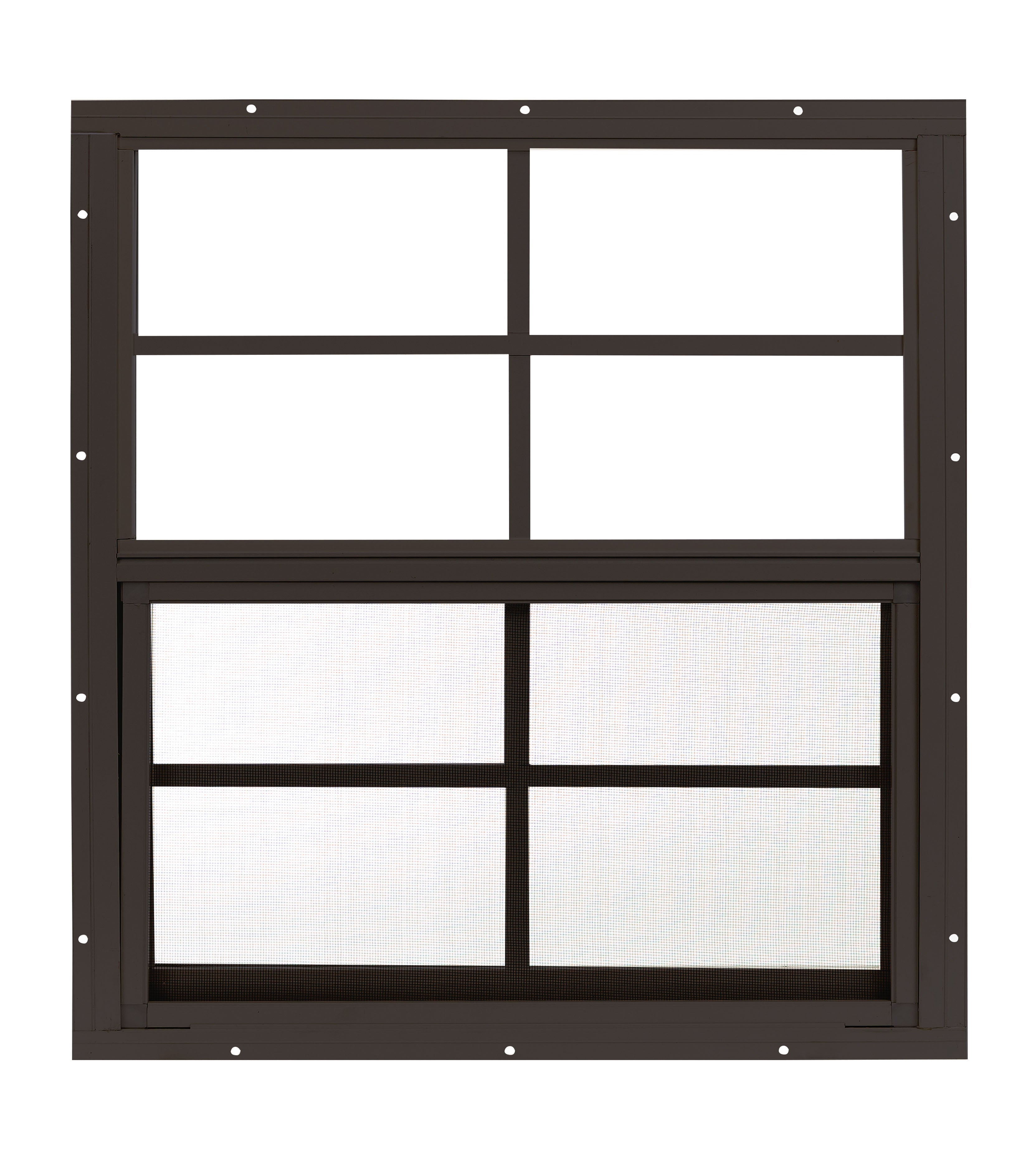 24" W x 27" H Single Hung Flush Mount Shed Window  with 4 Grids for Sheds, Playhouses, and MORE