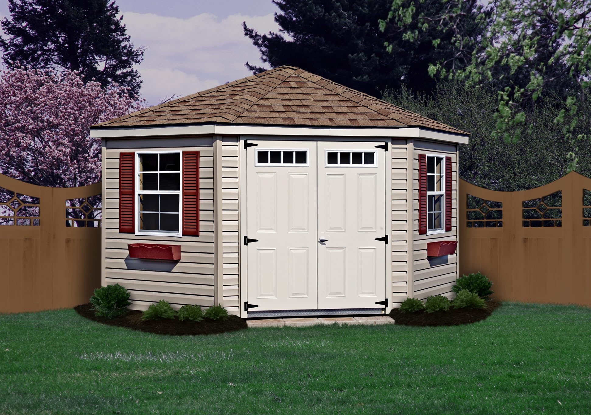 9" x 36" Louvered Shed Shutters, 1 Pair