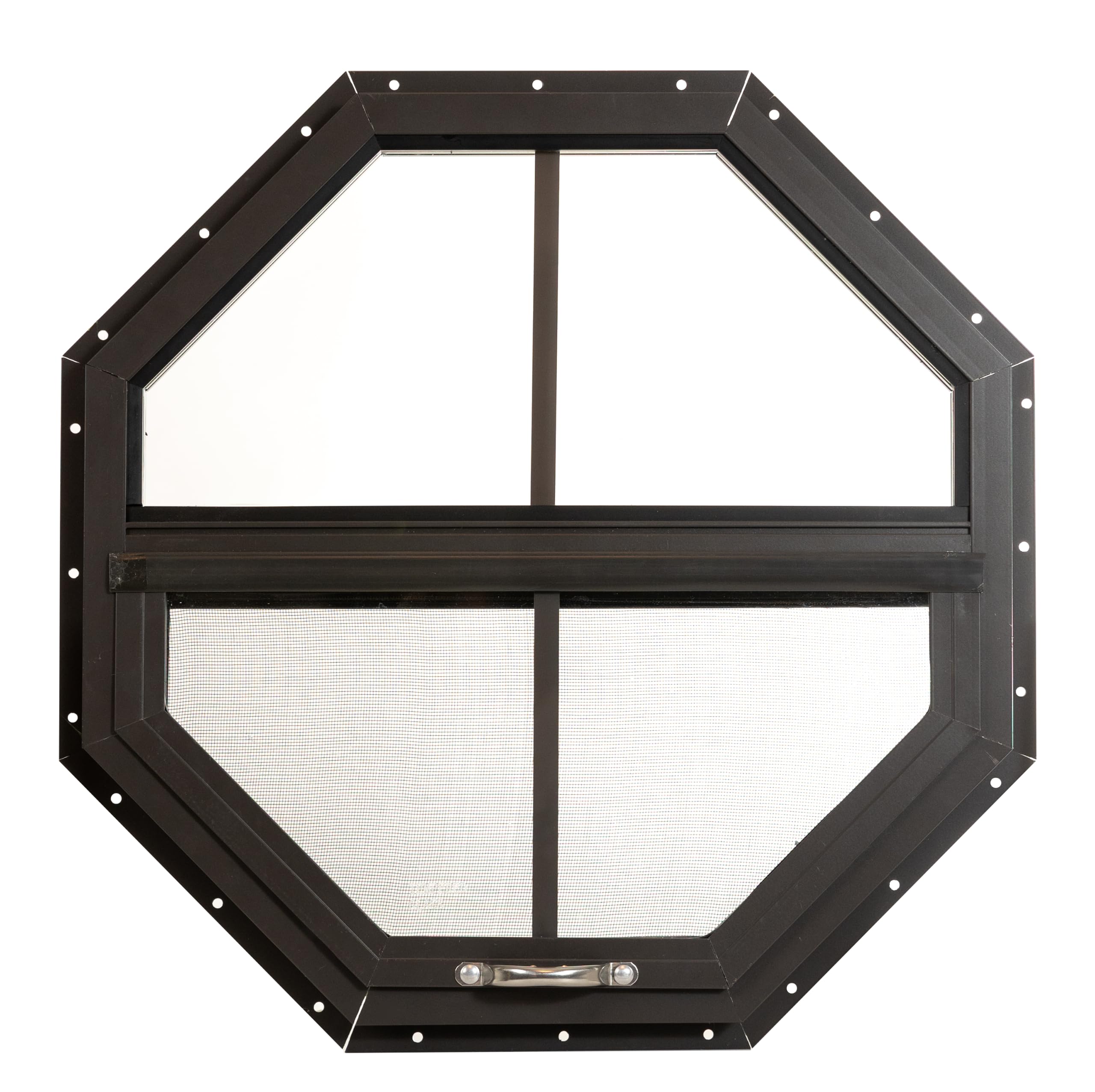 Shed Window Tilt-Out Octagon (1-PK) | Aluminum Frame w/ Screen for Sheds, Chicken Coops, Tree Forts & Playhouses