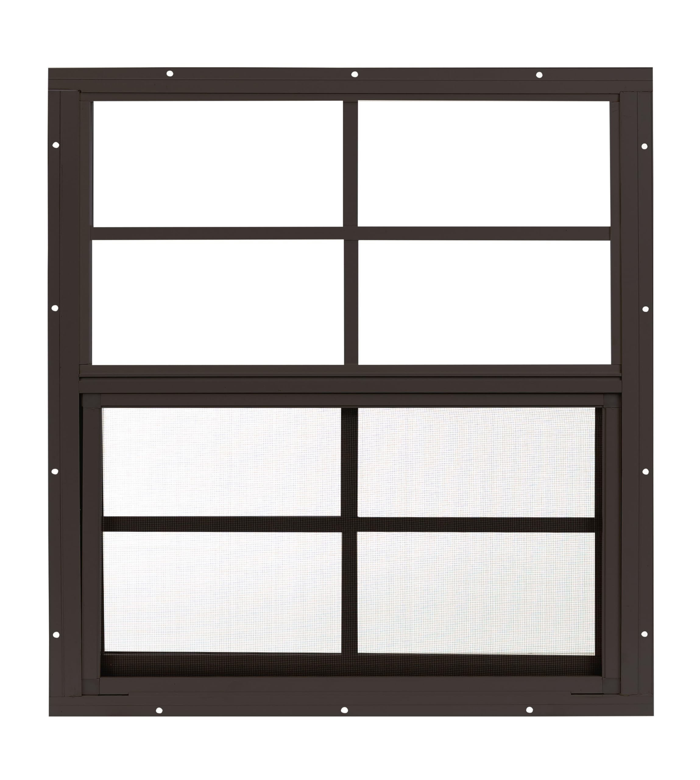 Sliding Shed Window with Screen | Flush Mount 22" x 36" Aluminum Frame for Outdoor Buildings