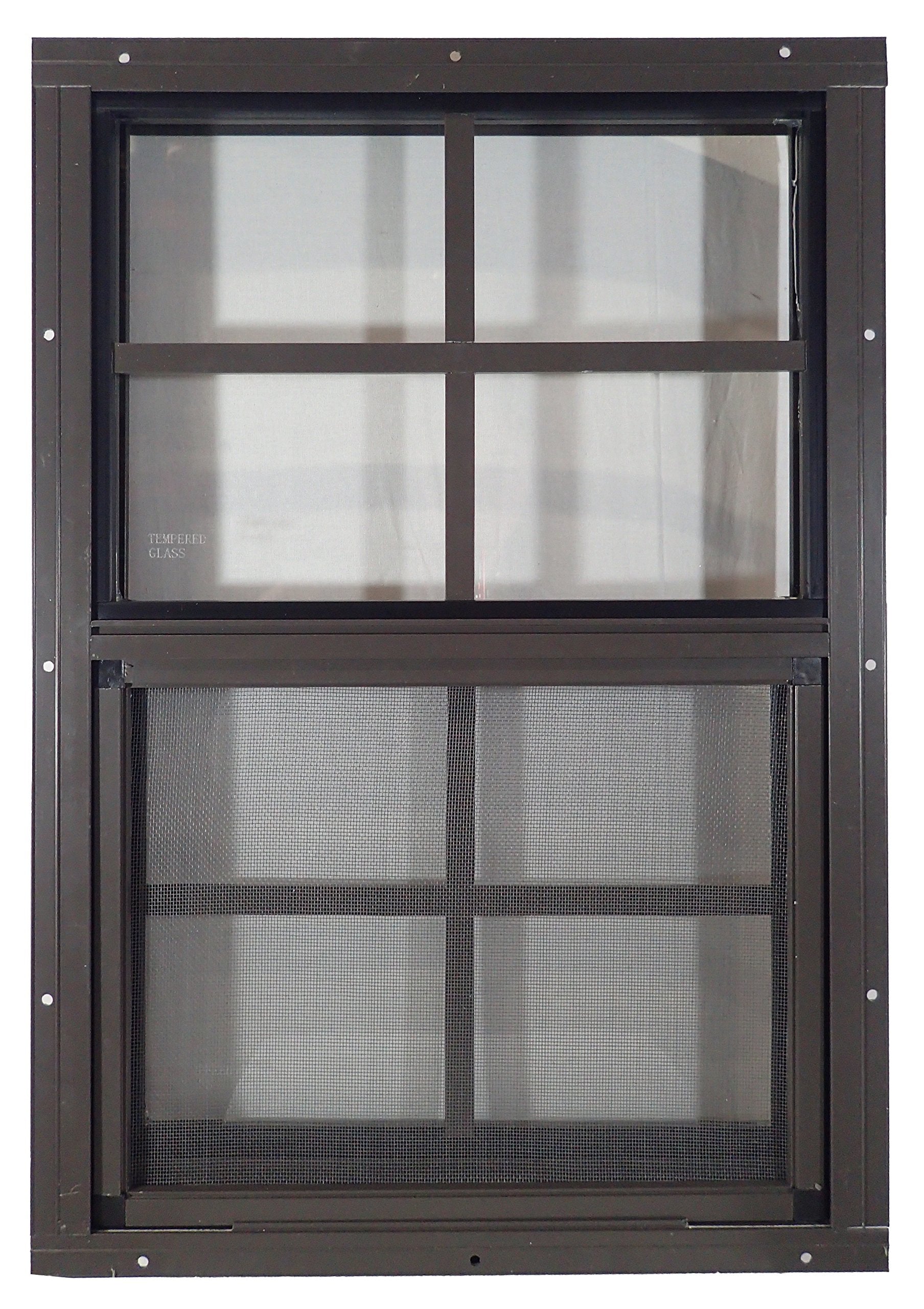 Apple Outdoor Supply 14x21 Shed Window, J-Lap Sliding Window with Tempered Glass & Screen, 1-Pack