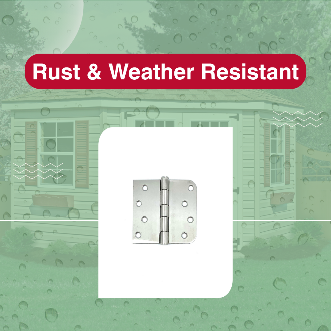 4" x 4" Rounded Corner Stainless Steel Butt Hinge Kit (6 Pack)