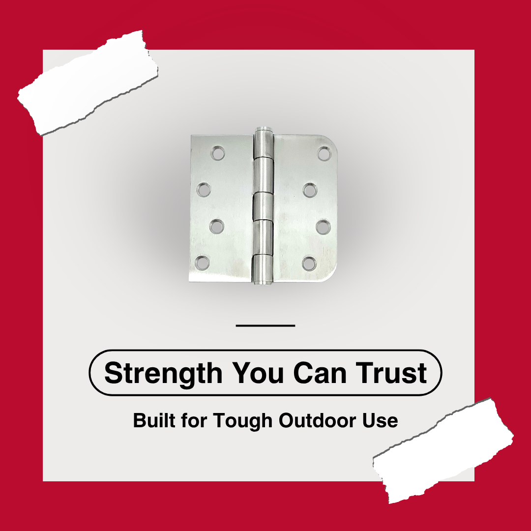 4" x 4" Rounded Corner Stainless Steel Butt Hinge Kit (6 Pack)