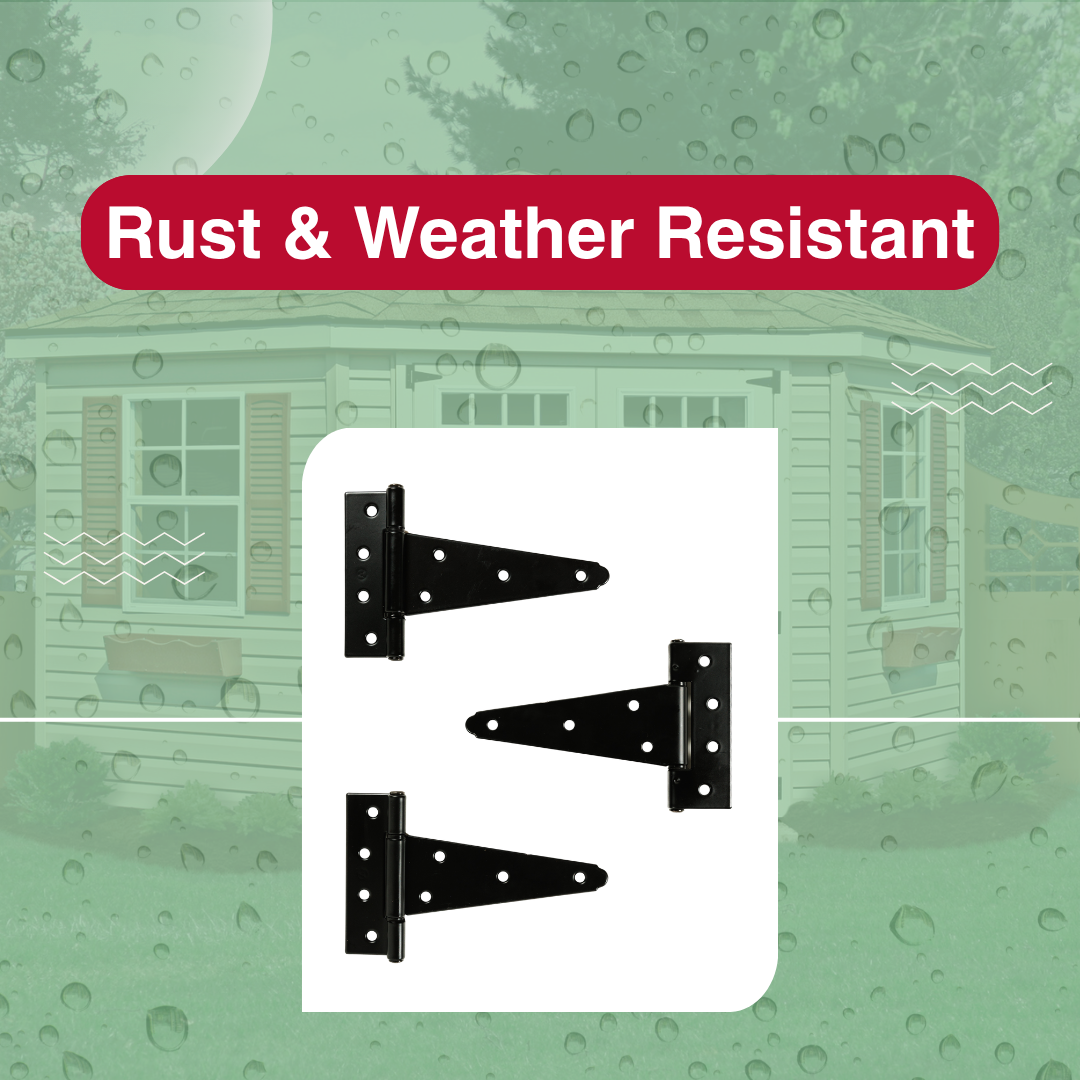 5" Heavy Duty T-Hinge – Black (3 Pack)