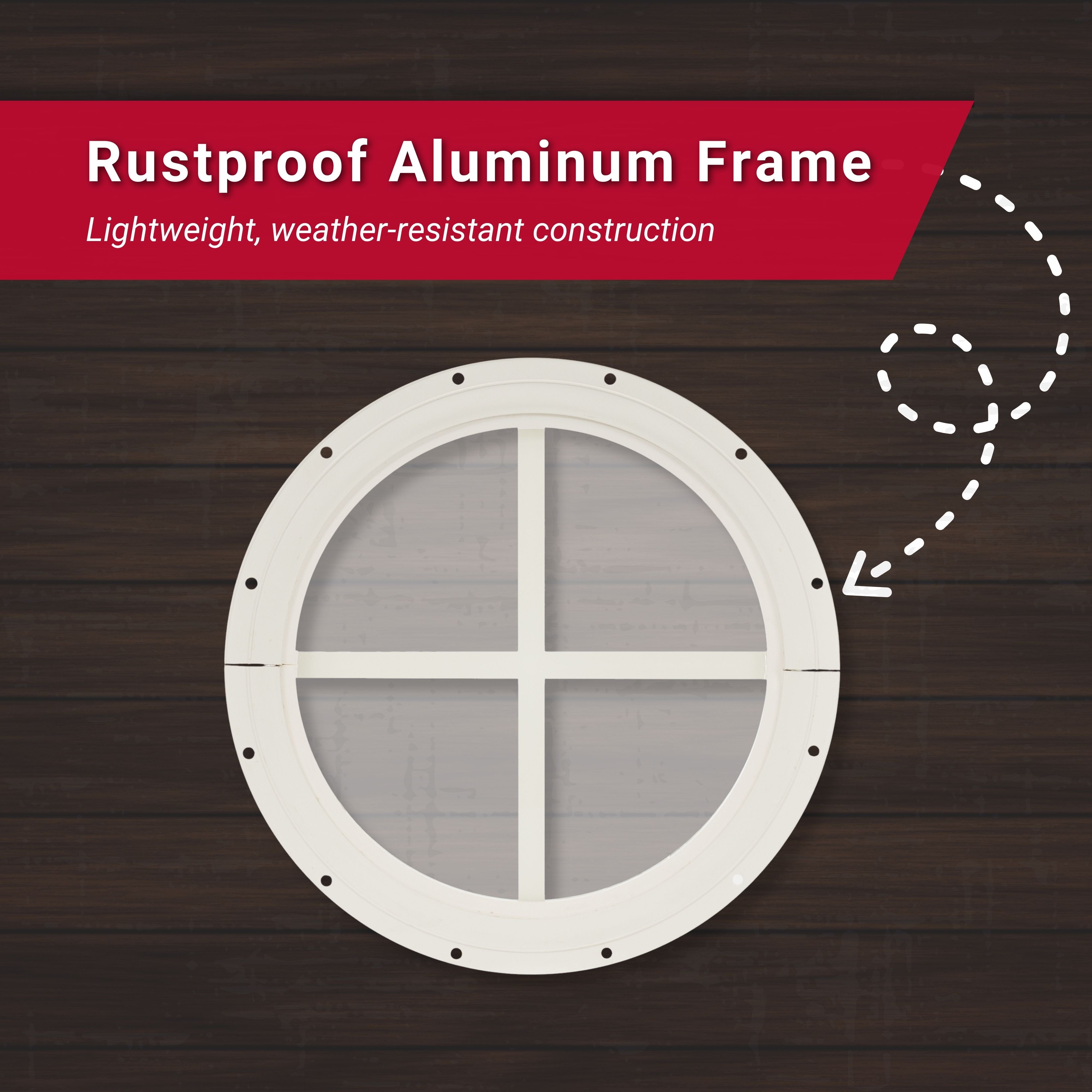 10" Round Gable Flush Mount Shed Window