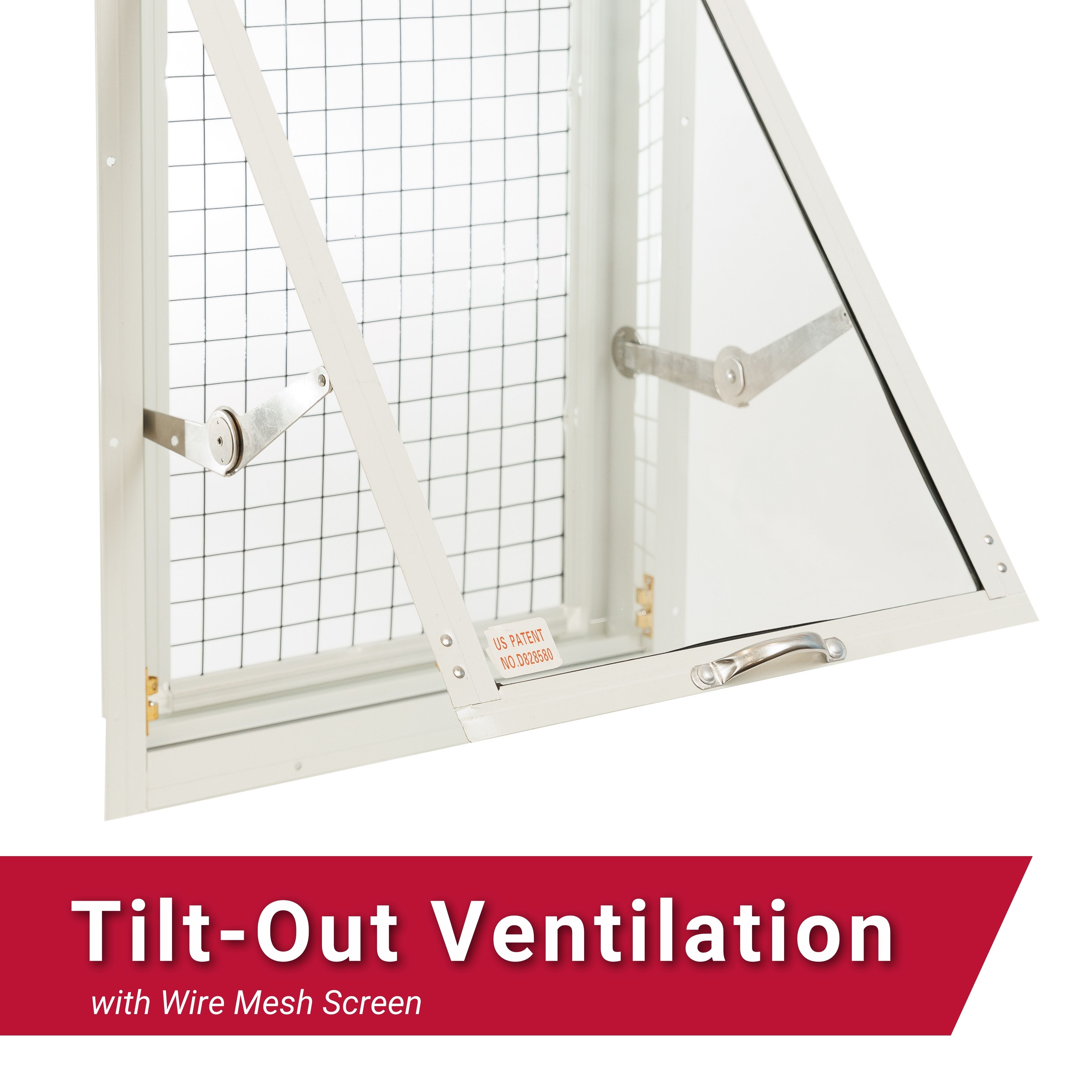 14" x 21" Tilt-Out Chicken Coop & Shed Window | Safety Glass with Wire Mesh Screen