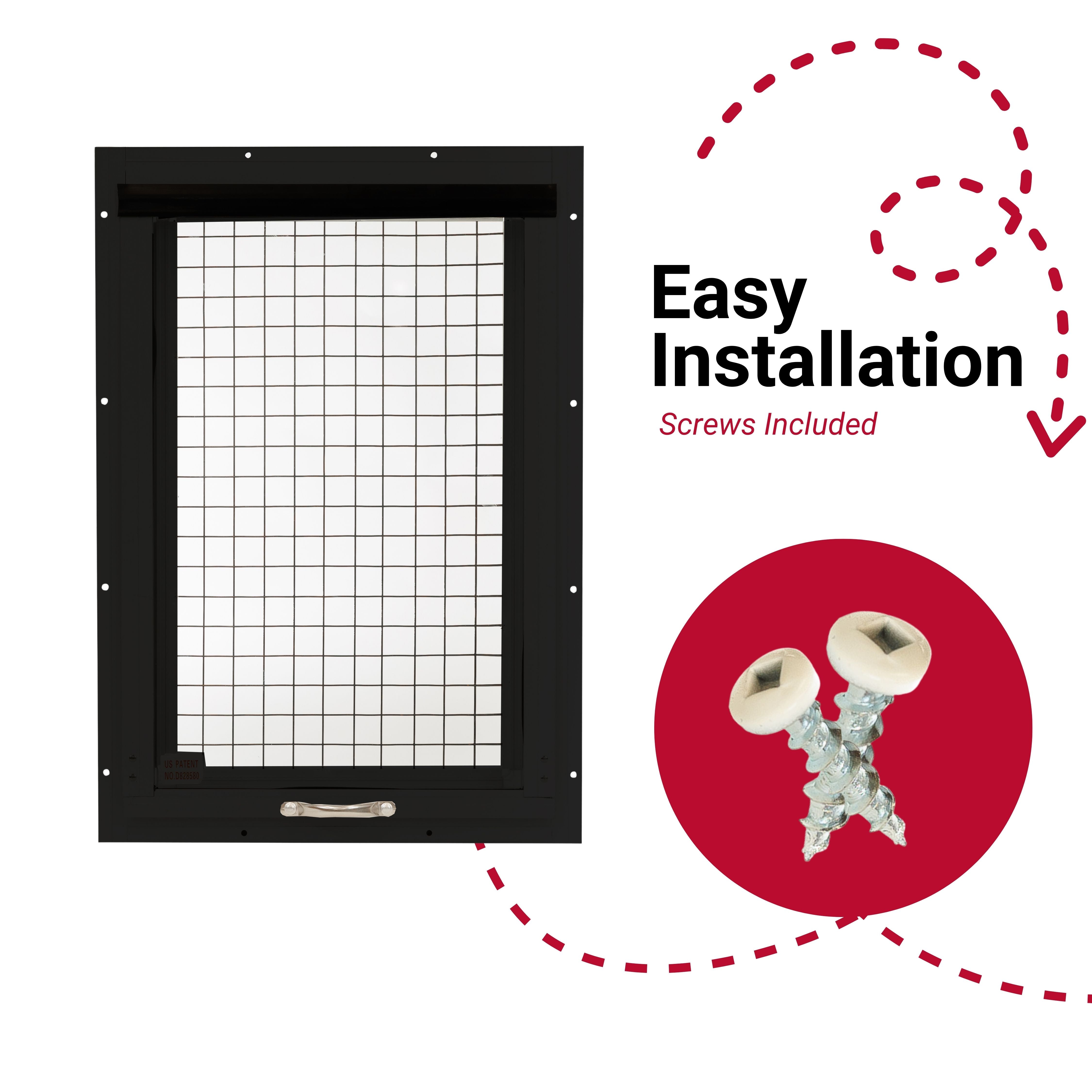 14" x 21" Tilt-Out Chicken Coop & Shed Window | Safety Glass with Wire Mesh Screen