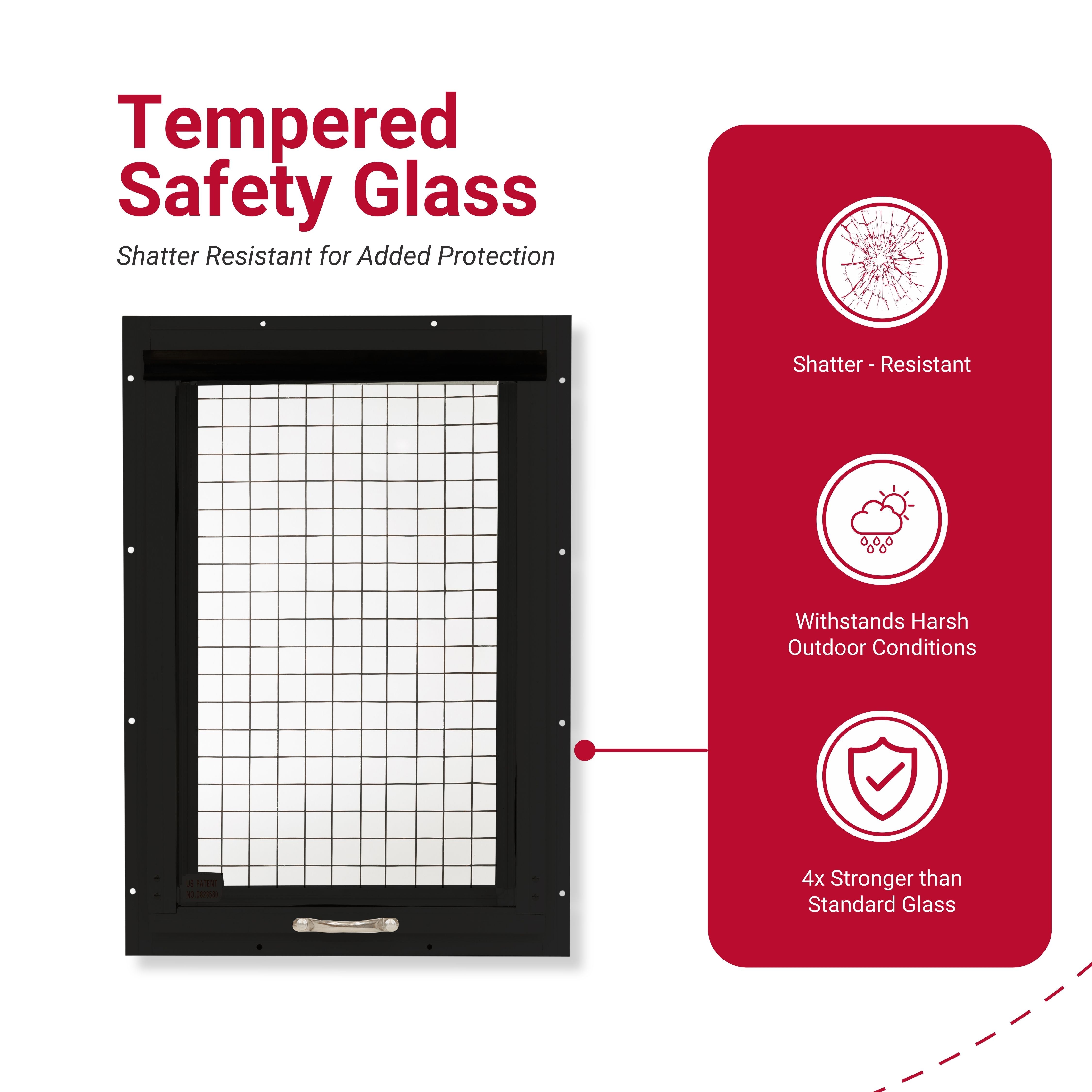 14" x 21" Tilt-Out Chicken Coop & Shed Window | Safety Glass with Wire Mesh Screen