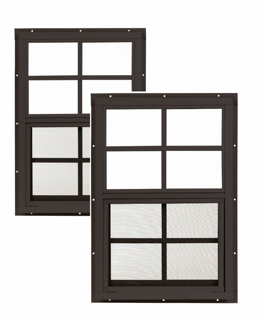 14" W x 21" H Single Hung Flush Mount White Window for Sheds, Playhouses, and MORE