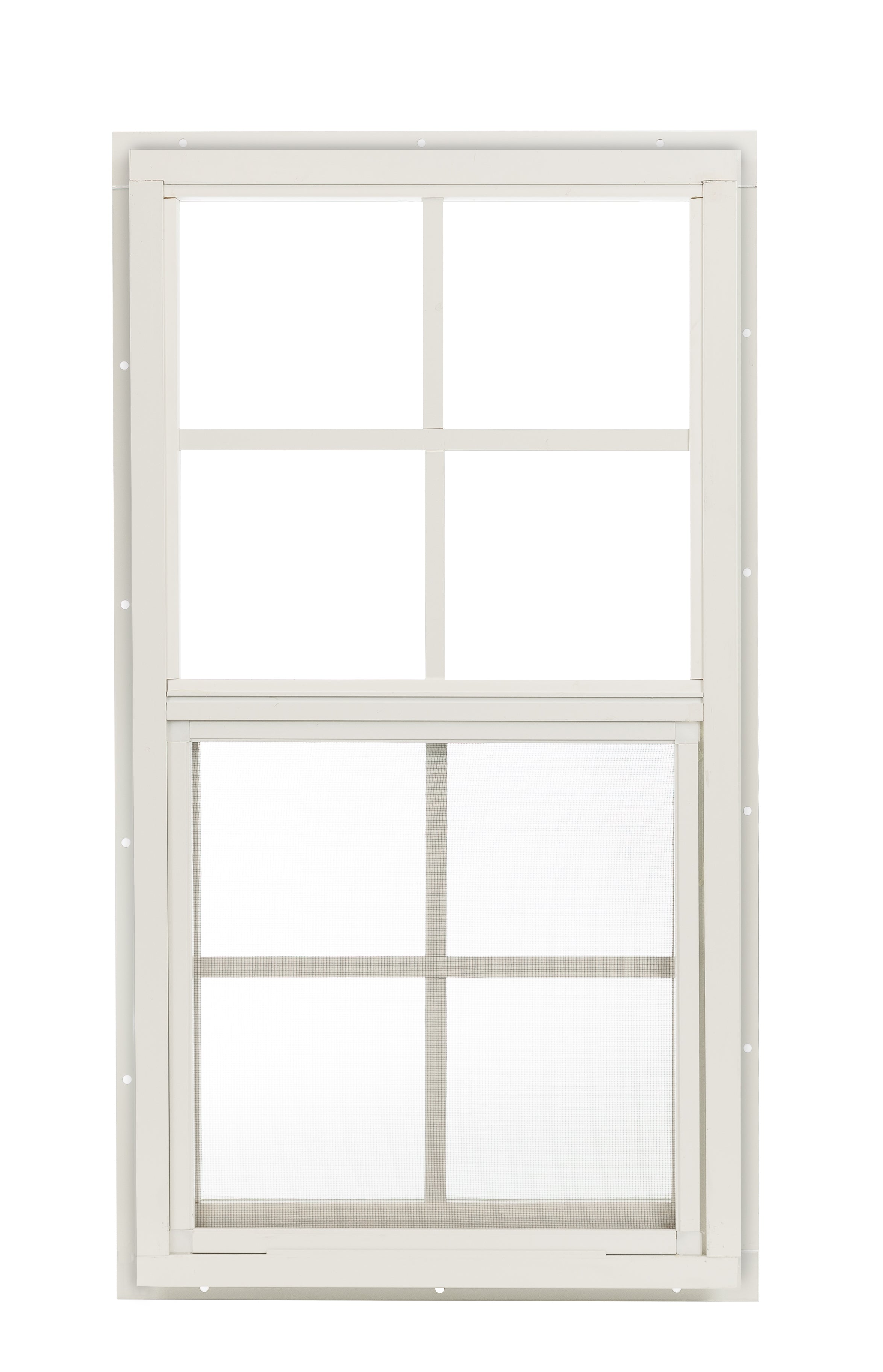14" W x 27" H Single Hung J-Lap Mount White Window for Sheds, Playhouses, and MORE