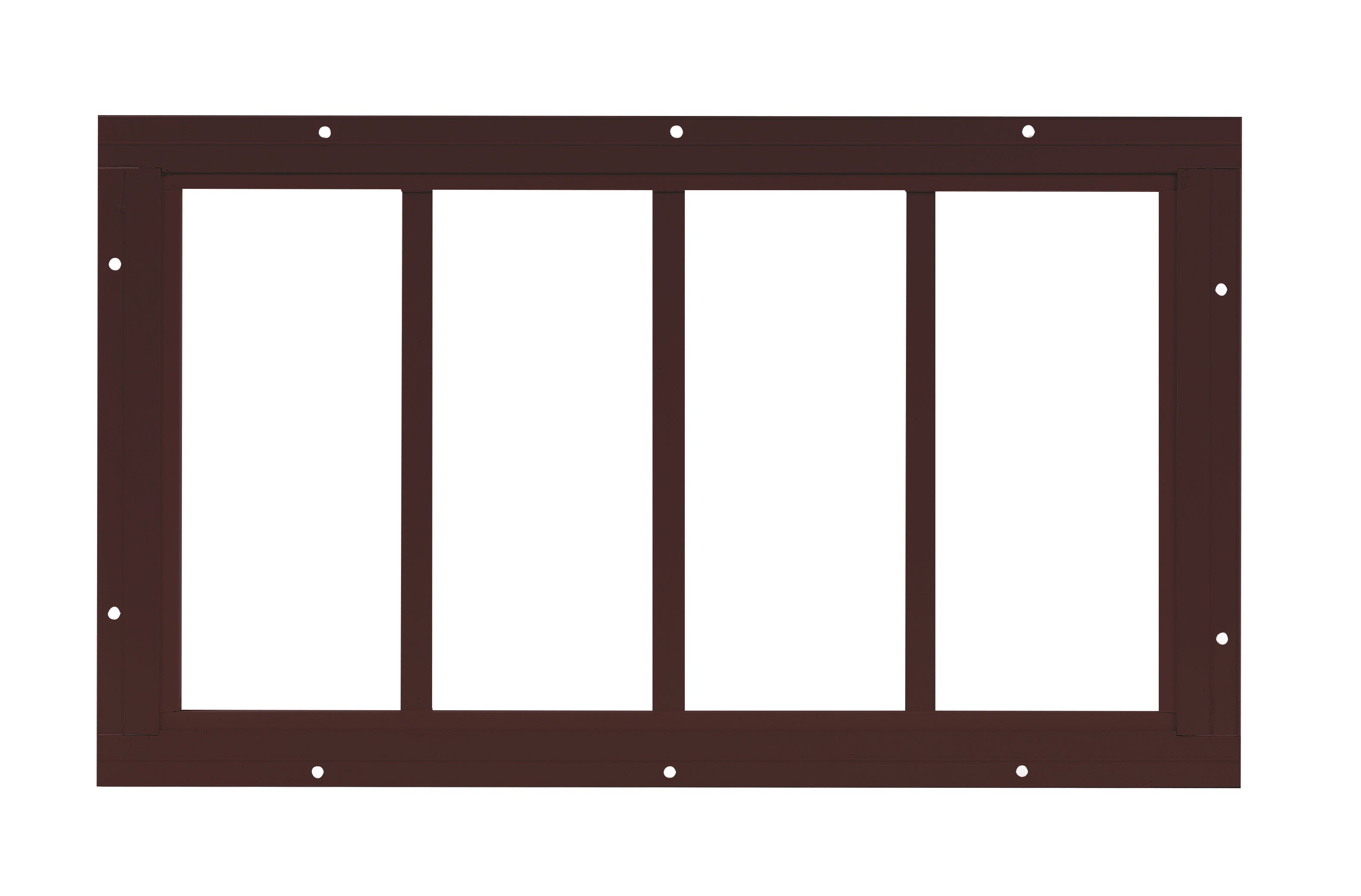 10.185" X 18" Transom Flush Mount PVC Brown Window with grids for Sheds, Playhouses, and MORE 