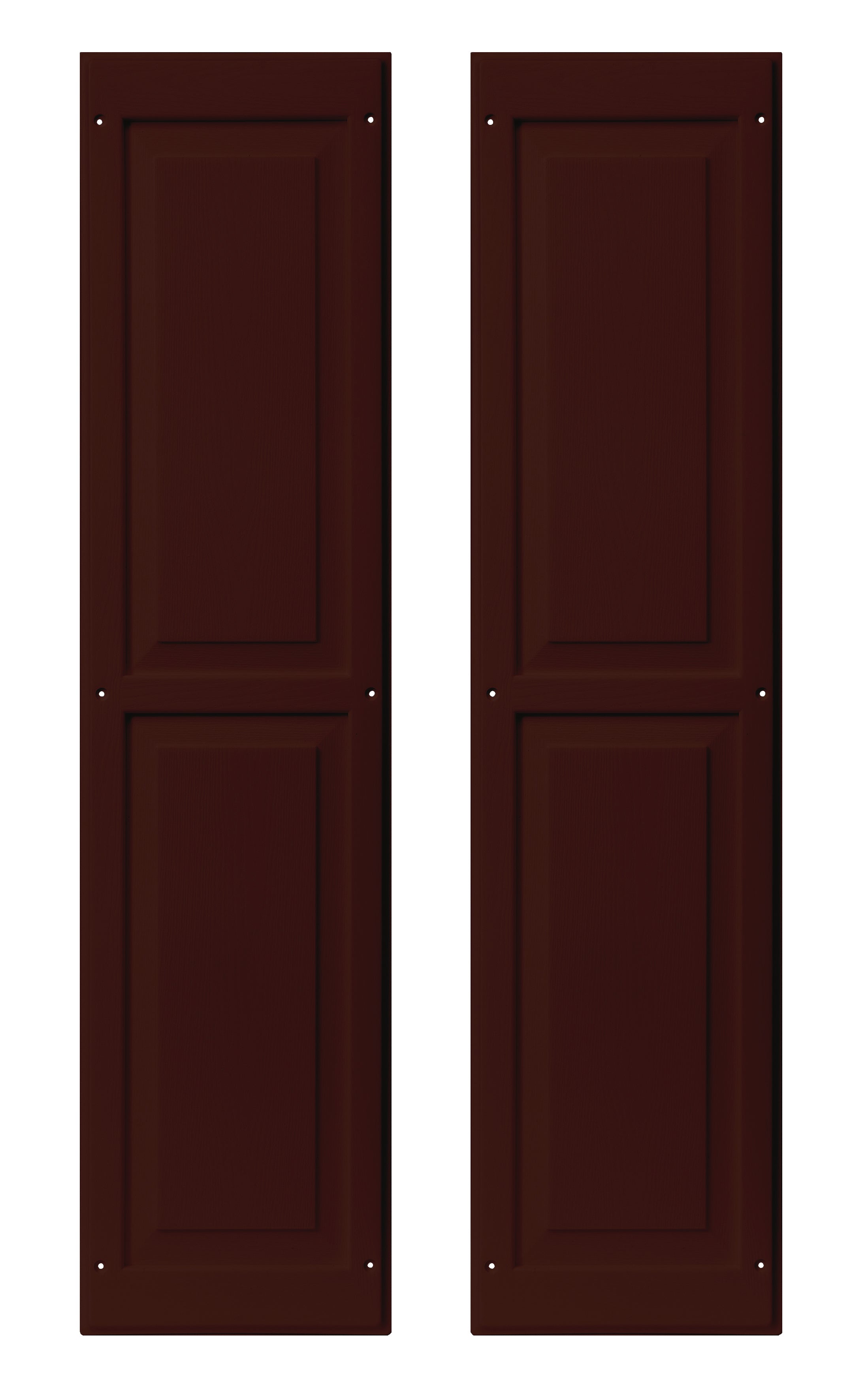 Pair of 9" W x 36" H Raised Panel Brown Shutters for Sheds, Playhouses, and MORE